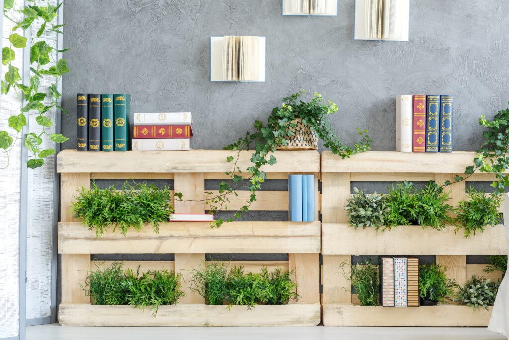 Bookshelf made of pallets